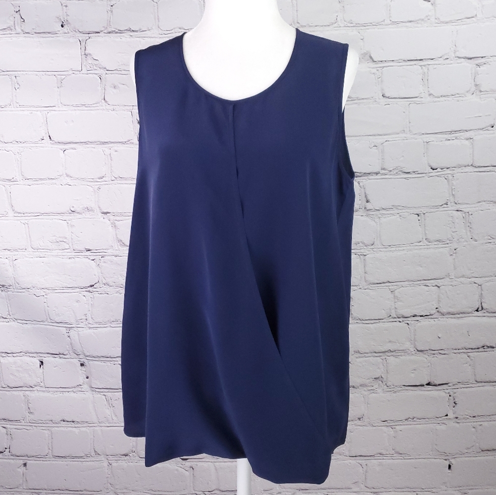 EMPORIO ARMANI Silk Cross Panel Sleeveless Top